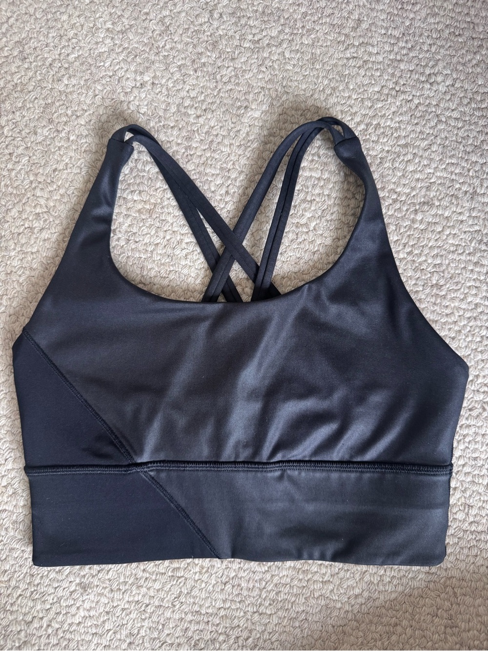 lululemon athletica Energy Longline Bra Shiny Black Sz 4